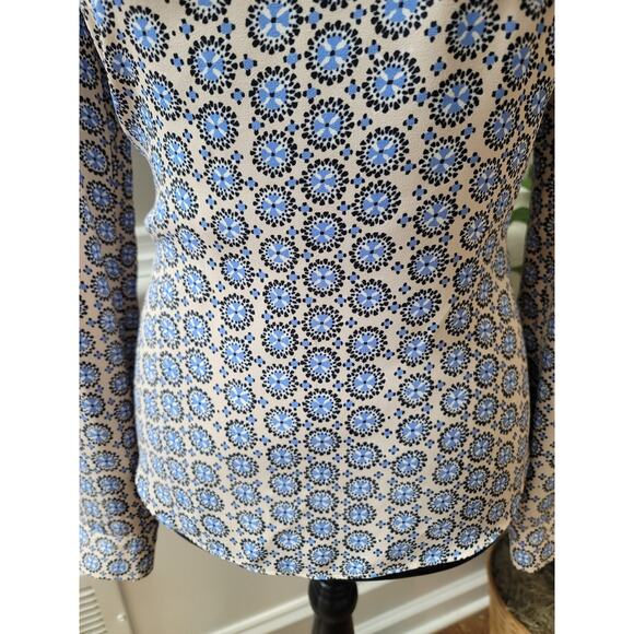 Loft Geometric Print Blouse Women's Size XS Multicolor Long Sleeve Polyester Top - Picture 4 of 11